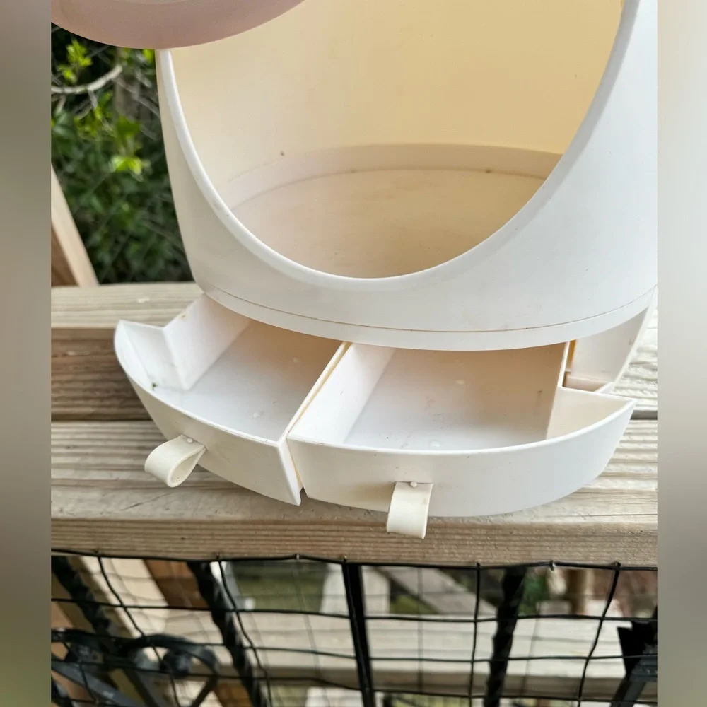 White bathroom makeup storage/holder